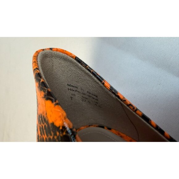 Aldo Cassedy Orange Snake Print Size 7 Pumps  Formal Stiletto High Heel - Picture 11 of 12